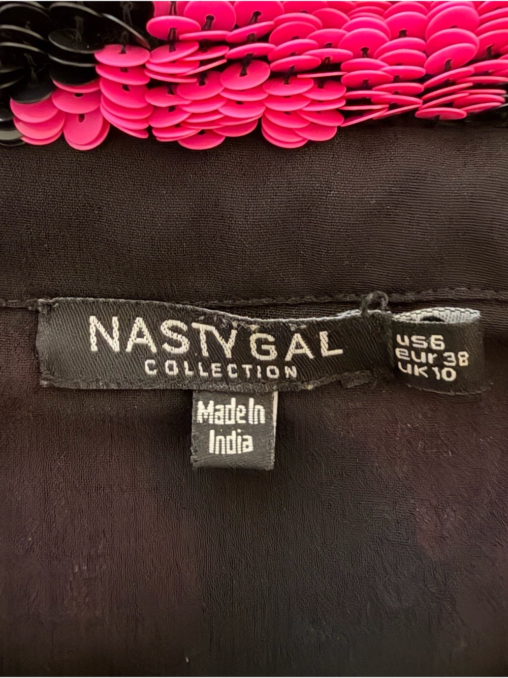 Nasty Gal Collection Zebra Sequin Cropped Jacket Pink Black White 6 - Picture 7 of 12